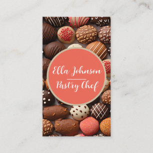 Heerlijke chocolade achtergrond visitekaartje