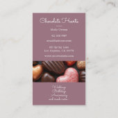 Heerlijke chocolade harten achtergrond patisserie visitekaartje (Achterkant)