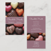 Heerlijke chocolade harten achtergrond patisserie visitekaartje (Voorkant / Achterkant)
