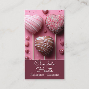 Heerlijke chocolade harten achtergrond patisserie visitekaartje