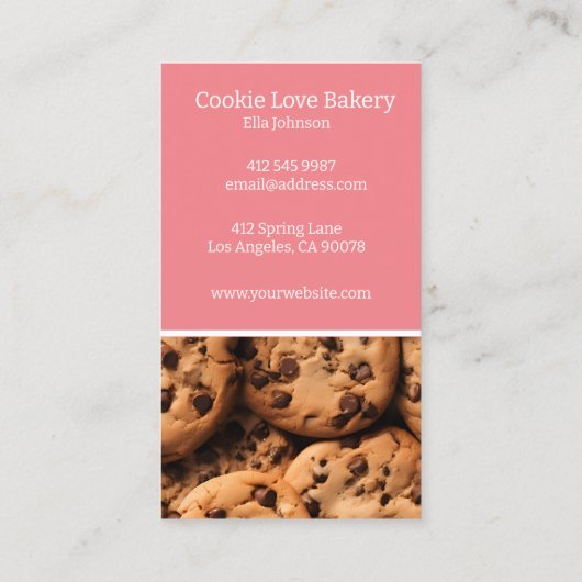 Heerlijke cookie achtergrond bakkerij visitekaartje (Achterkant)