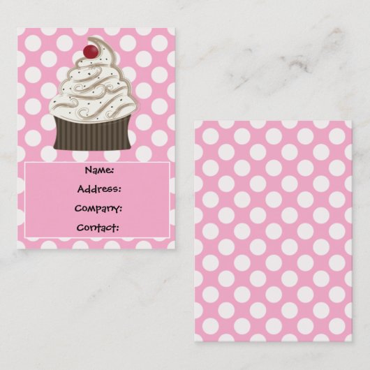 Heerlijke cupcake visitekaartjes (Voorkant / Achterkant)