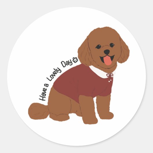 Heerlijke dag hond ronde sticker (Voorkant)