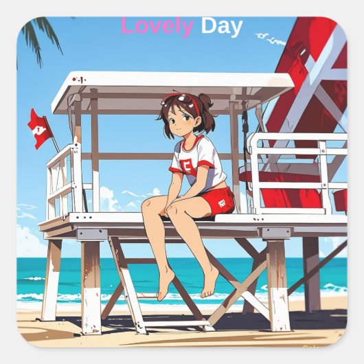 Heerlijke dag met mij op Sunny Beach. Sticker (Voorkant)