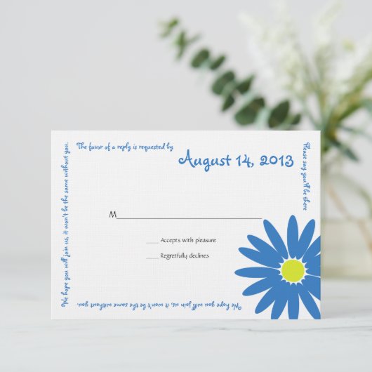 Heerlijke Daisy Message Text Response Kaart (Staand voorkant)