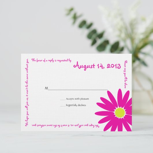 Heerlijke Daisy Message Text Response Kaart (Staand voorkant)