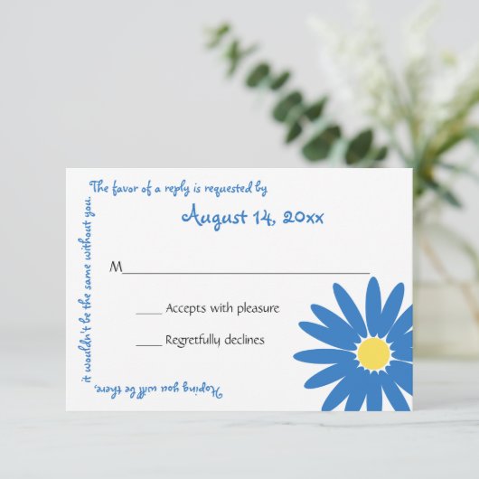 Heerlijke Daisy Message Text Response Kaart (Staand voorkant)