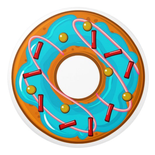 Heerlijke decadente donut / donut keramische knop (Voorkant)
