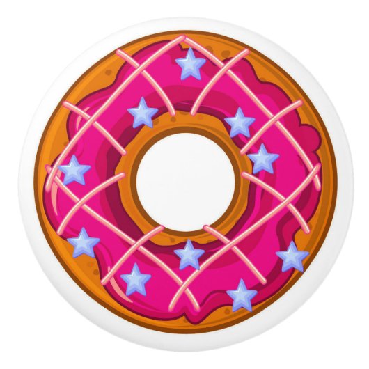 Heerlijke decadente donut / donut keramische knop (Voorkant)