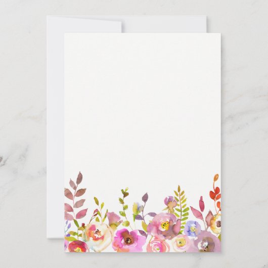 Heerlijke delicate bloem | uitnodiging tot doop (Achterkant)