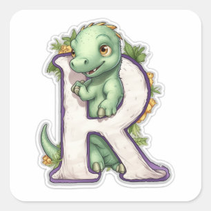 Heerlijke dinosaurus in de letter R Vierkante Sticker