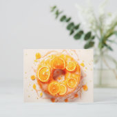 Heerlijke donut met suikerglazuur, top uitzicht. s briefkaart (Staand voorkant)