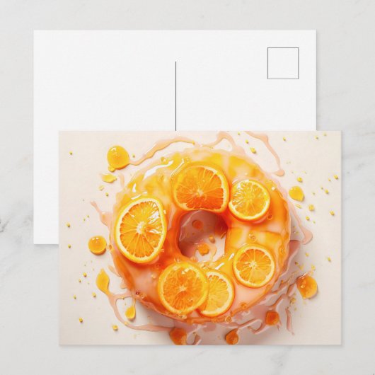 Heerlijke donut met suikerglazuur, top uitzicht. s briefkaart (Voorkant / Achterkant)