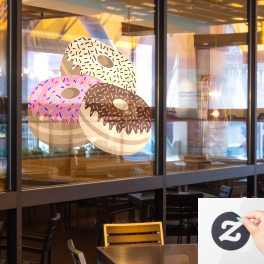 heerlijke donuts Window Cling Raamsticker (Restaurant Raam)
