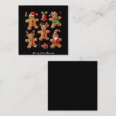 Heerlijke Doodle van Gingerbread Cookies Feestelij Vierkante Visitekaartje (Voorkant / Achterkant)