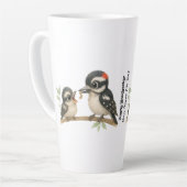 Heerlijke Downy Woodpecker Latte Mok (Linkerhoek)