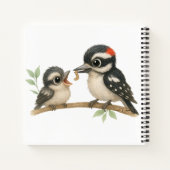 Heerlijke Downy Woodpecker Notitieboek (Achterkant)