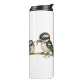 Heerlijke Downy Woodpecker Thermosbeker (Gedraaid links)