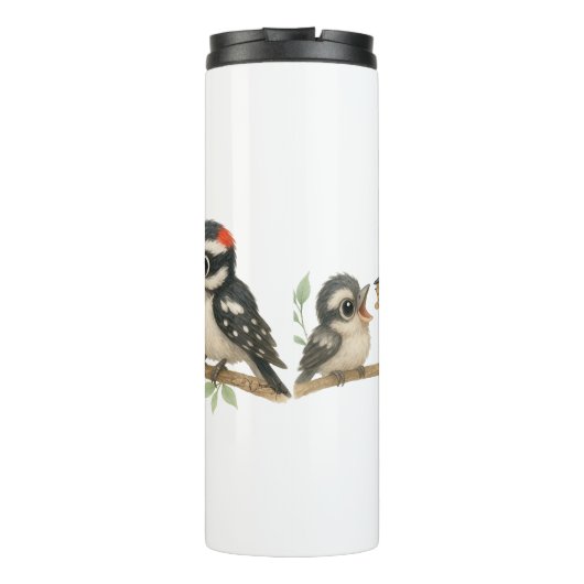 Heerlijke Downy Woodpecker Thermosbeker (Achterkant)