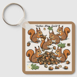 "Heerlijke eekhoorns en eikels" Sleutelhanger