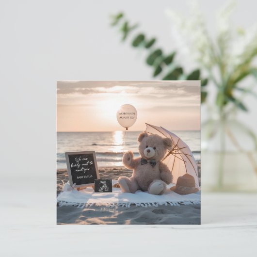 Heerlijke eenvoudige digitale zwangerschapsaankond kaart (Staand voorkant)