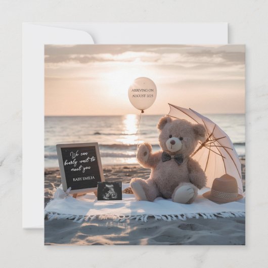 Heerlijke eenvoudige digitale zwangerschapsaankond kaart (Voorkant)