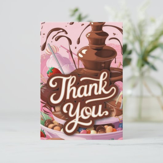 Heerlijke Elegante Chocolade bedankkaart (Staand voorkant)