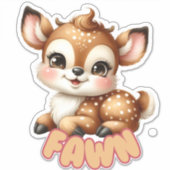 Heerlijke Fawn - Kwekerij Sticker (Voorkant)