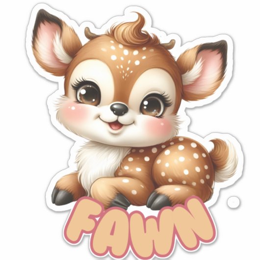 Heerlijke Fawn - Kwekerij Sticker (Voorkant)