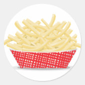 Heerlijke frietjes Retro Fast Food Ronde Sticker (Voorkant)