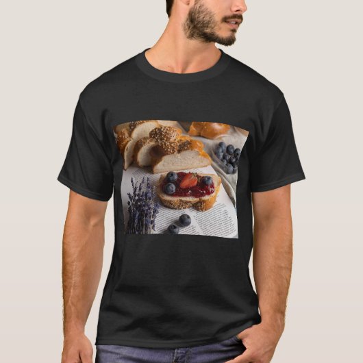 Heerlijke Fruit & Jam Brood Print T-shirt (Voorkant)