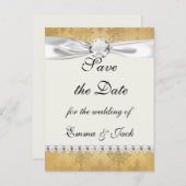 heerlijke  gouddamp aankondigingskaart (Voorkant / Achterkant)