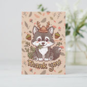 Heerlijke grillige wolf bedankkaart (Staand voorkant)