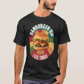 Heerlijke hamburger met verse sla en gesmolten t-shirt (Voorkant)