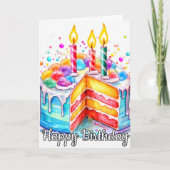Heerlijke Happy Birthday Cake Kaart (Voorkant)