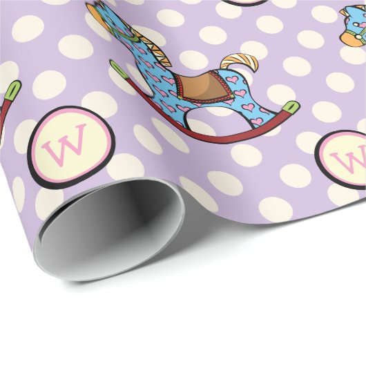 Heerlijke harten Rocking Paard Wrapping Papier (Rol Hoek)