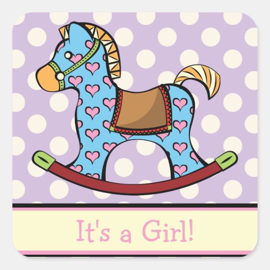 Heerlijke harten schommelen Paard Sticker (Voorkant)