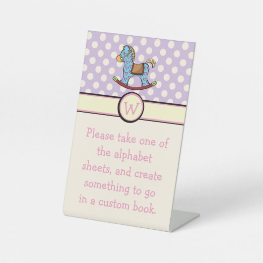 Heerlijke harten schommelen paard voetstuk teken reclamebord met voetstuk (Voorkant)