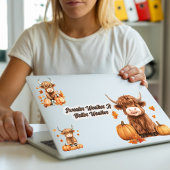 Heerlijke Herfst Highland Koe Kleine Sticker Blad