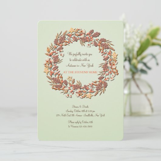 Heerlijke herfst uitnodiging (Staand voorkant)