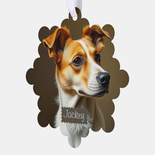 Heerlijke hond Creëer uw eigen vakantie Ornament Kaart (Links)