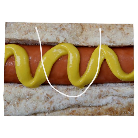 heerlijke hotdog met mosterdfoto groot cadeauzakje (Achterkant)