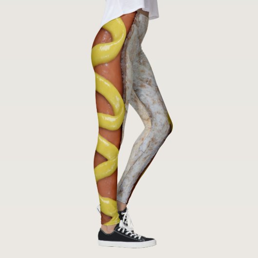 heerlijke hotdog met mosterdfoto leggings (Rechts)
