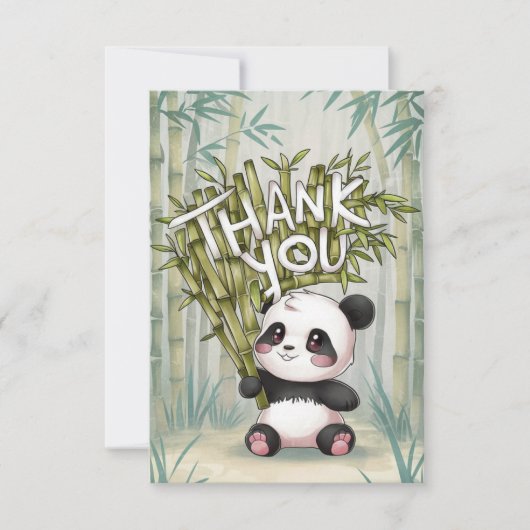 Heerlijke houten panda bedankkaart (Voorkant)