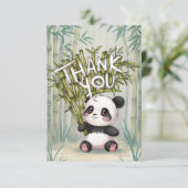 Heerlijke houten panda bedankkaart (Staand voorkant)