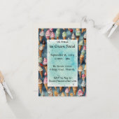 Heerlijke Ice Cream Extravaganza uitnodiging (Voorkant / Achterkant in situ)