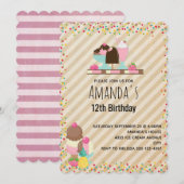 Heerlijke Ice Cream & Float Sweet Dessert Verjaard Kaart (Voorkant / Achterkant)