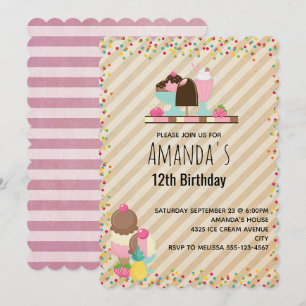 Heerlijke Ice Cream & Float Sweet Dessert Verjaard Kaart