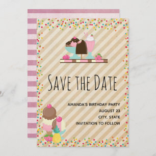 Heerlijke Ice Cream & Float Sweet Dessert Verjaard Save The Date