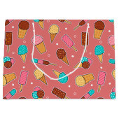 Heerlijke ijs lekkernijen | Donkerroze lekkernijen Groot Cadeauzakje (Voorkant)